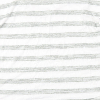 Marks & Spencer Womens Multicoloured V-Neck Striped Viscose Pullover Jumper Size 10