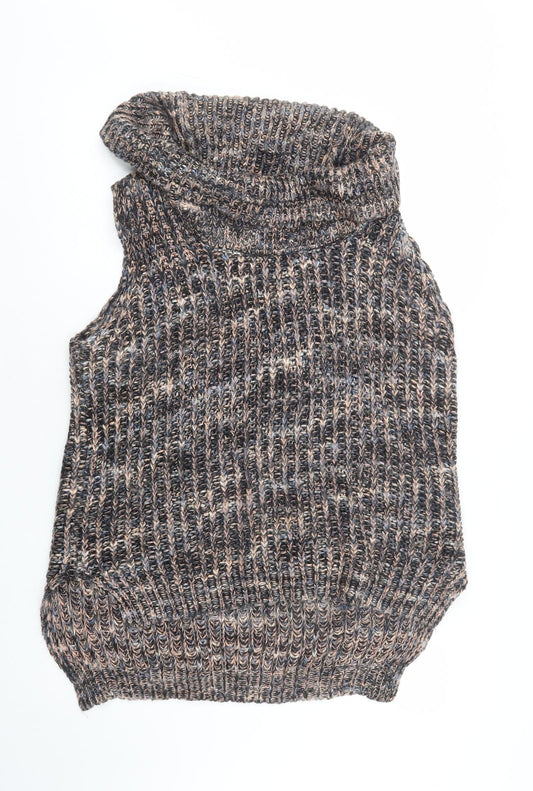 Katsumi Womens Grey Roll Neck  Acrylic Vest Jumper Size M