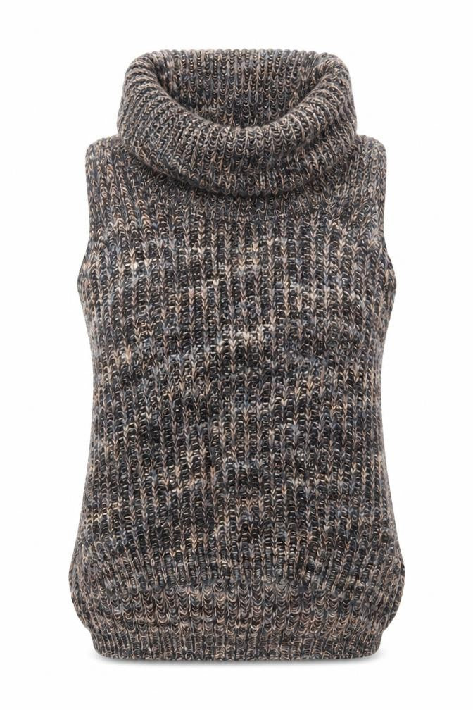 Katsumi Womens Grey Roll Neck  Acrylic Vest Jumper Size M