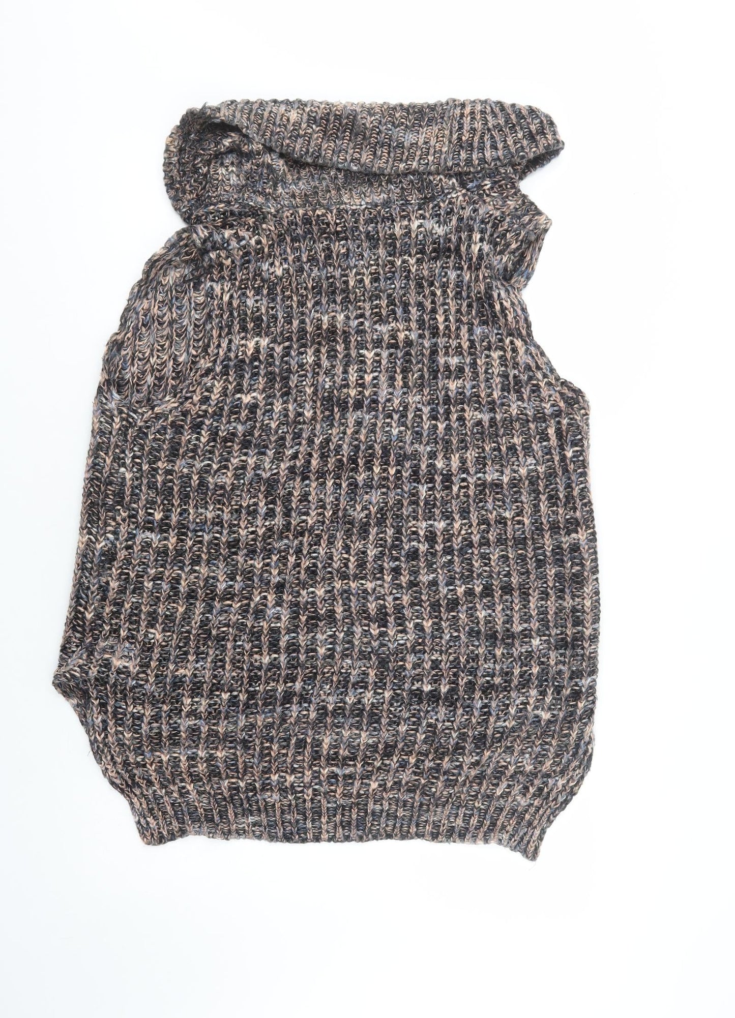 Katsumi Womens Grey Roll Neck  Acrylic Vest Jumper Size M