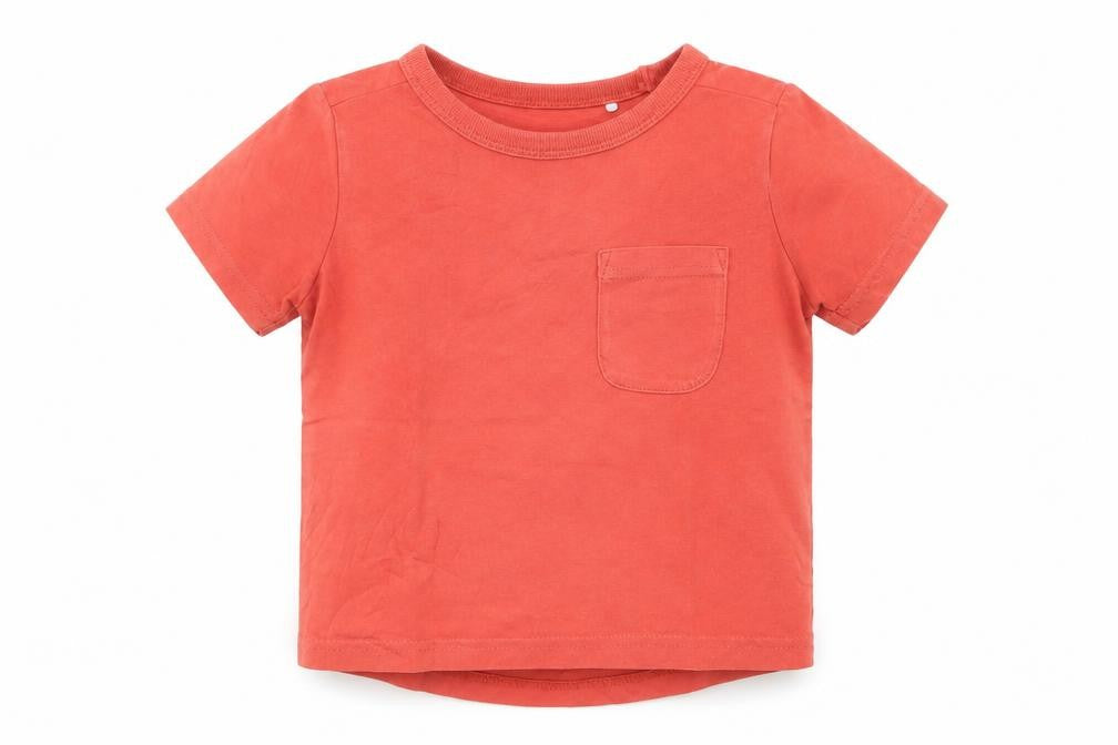 George Baby Red  Cotton Basic T-Shirt Size 12-18 Months Crew Neck Pullover