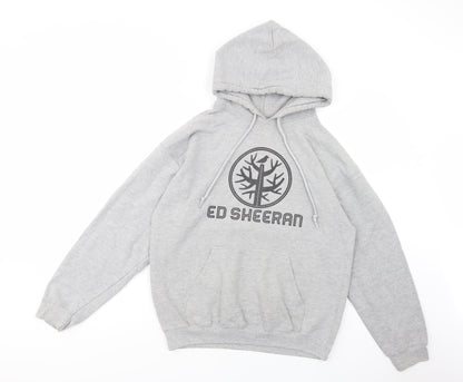 Preloved Gildan Womens Grey  Cotton Pullover Hoodie Size M  Pullover - Ed Sheeran - Front
