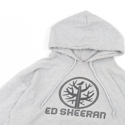 Preloved Gildan Womens Grey  Cotton Pullover Hoodie Size M  Pullover - Ed Sheeran - Detail