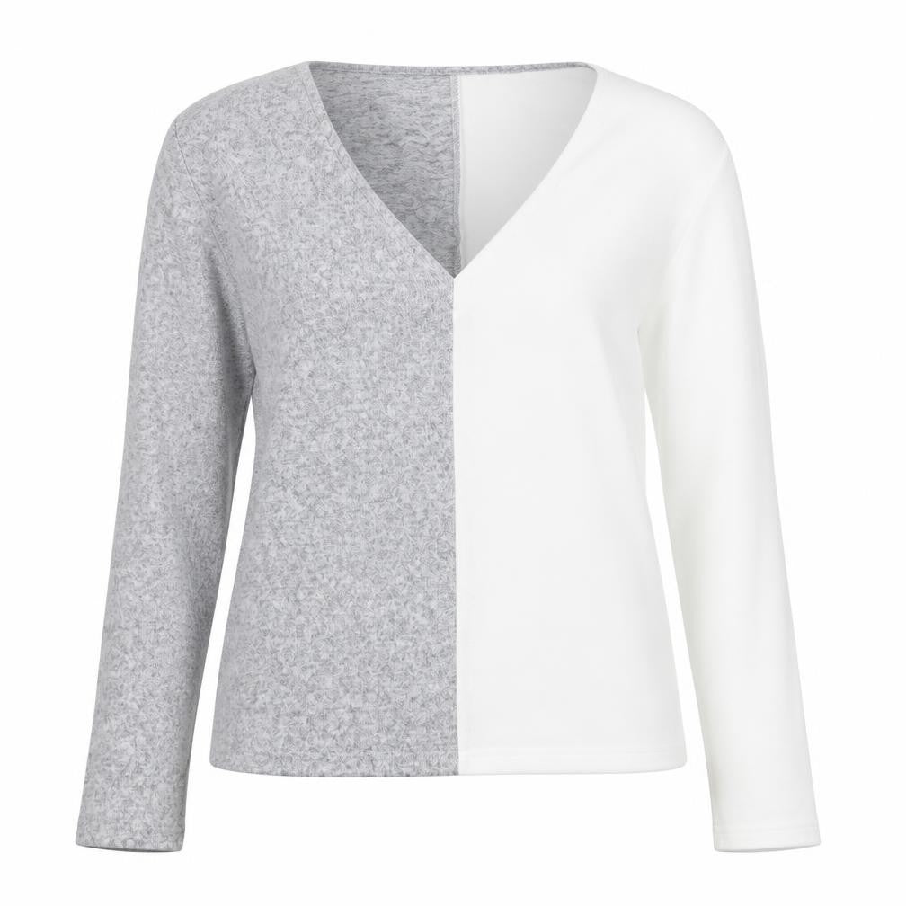 SheIn Womens Grey V-Neck  Polyester Pullover Jumper Size M