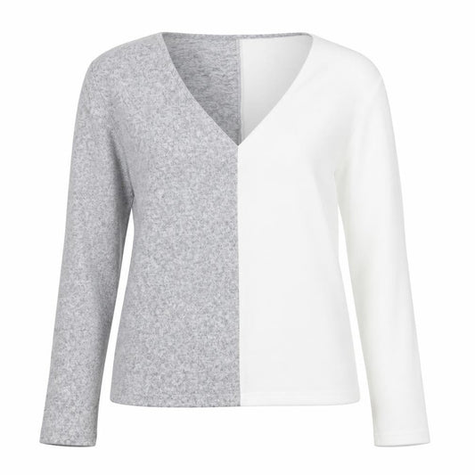 SHEIN Womens Grey V-Neck  Polyester Pullover Jumper Size M