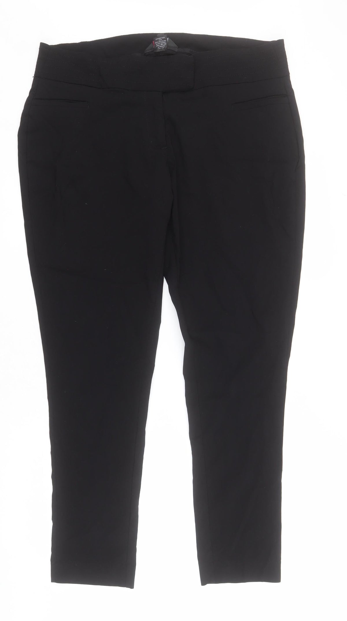 Yours Womens Black  Nylon Carrot Trousers Size 16 L31 in Regular Zip