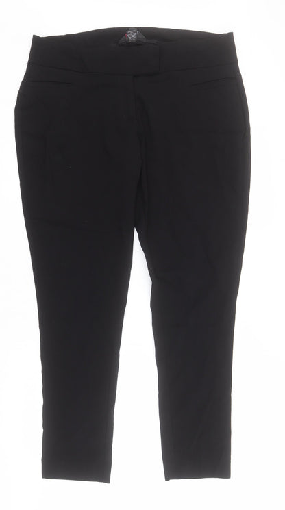 Yours Womens Black  Nylon Carrot Trousers Size 16 L31 in Regular Zip