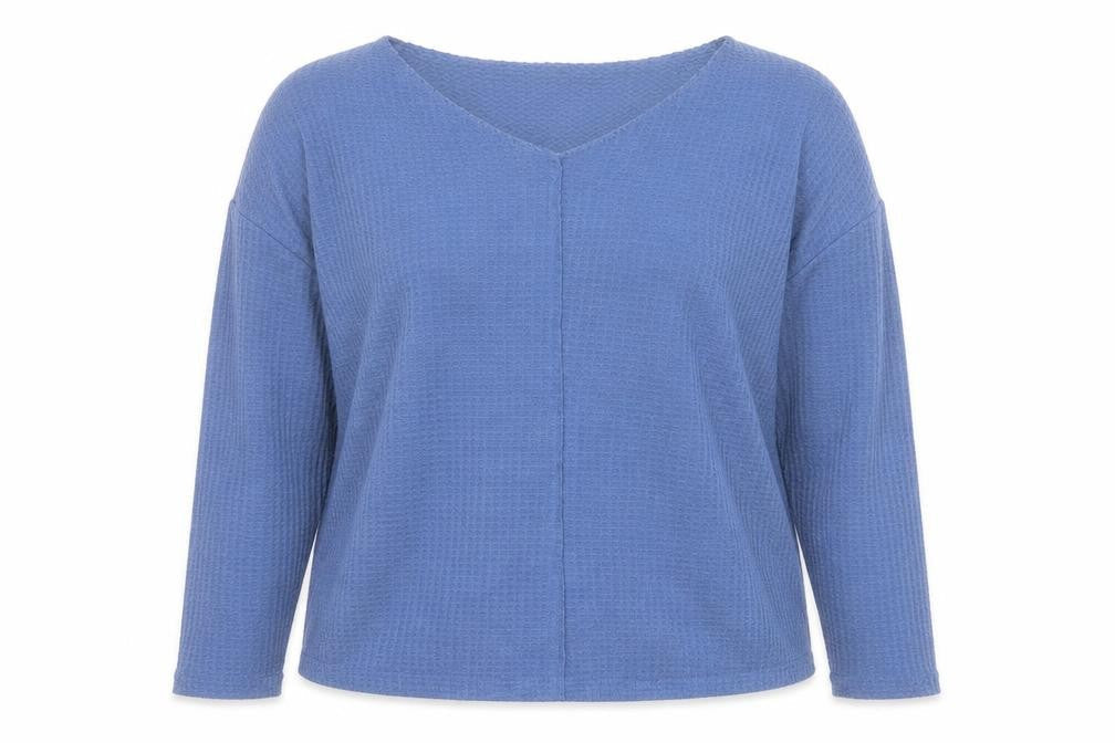SheIn Womens Blue V-Neck  Polyester Pullover Jumper Size L