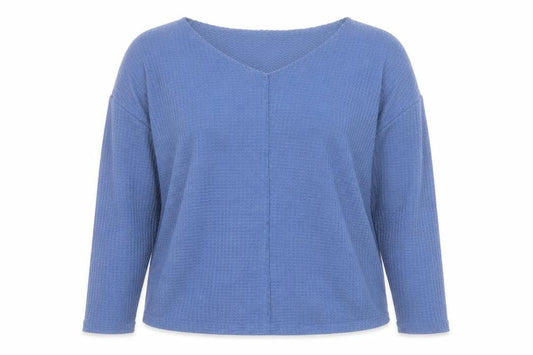 SHEIN Womens Blue V-Neck  Polyester Pullover Jumper Size L