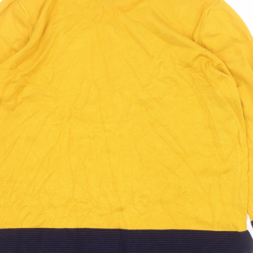 Stock Shop Womens Yellow Round Neck  Viscose Henley Jumper Size M