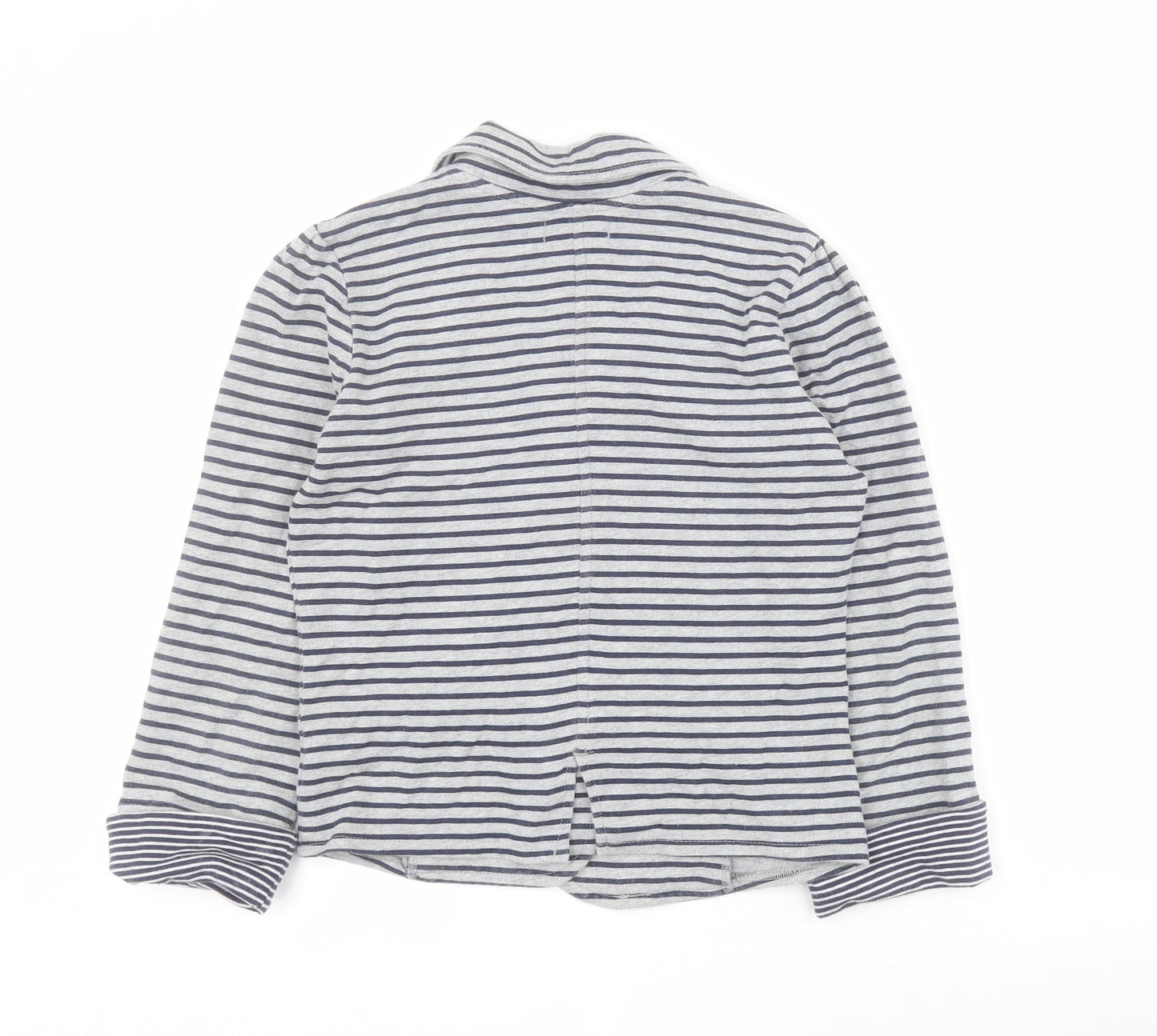Marks and Spencer Girls Grey Striped  Jacket  Size 13 Years  Button