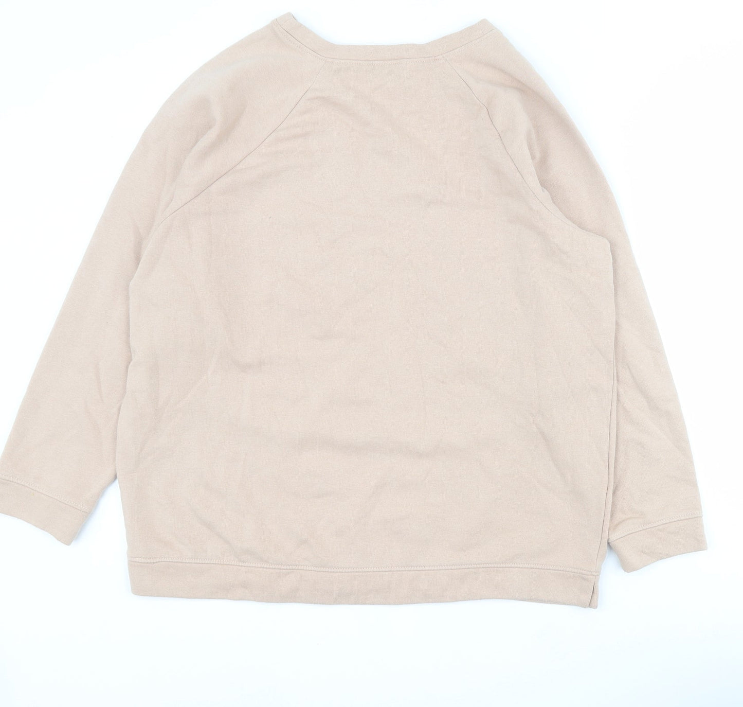 H&M Womens Beige  Cotton Pullover Sweatshirt Size S  Pullover
