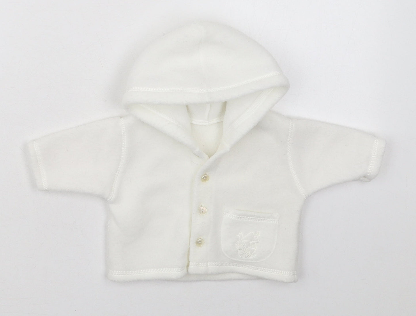 Mothercare Girls White   Jacket  Size Newborn   Button