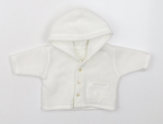 Mothercare Girls White   Jacket  Size Newborn   Button
