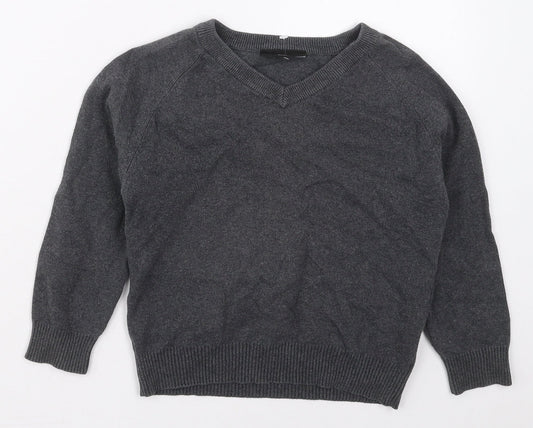 NEXT Boys Grey V-Neck  Cotton Pullover Jumper Size 5-6 Years  Pullover