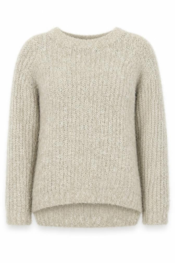 F&F Womens Beige Crew Neck  Polyester Pullover Jumper Size 6