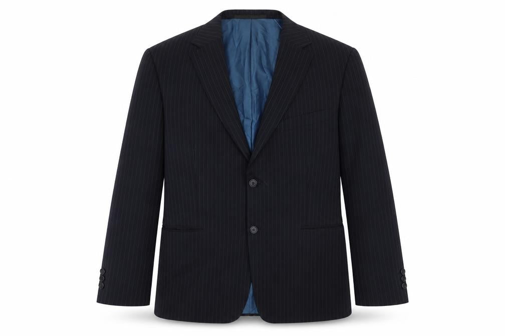 Marks & Spencer Mens Black Striped Polyester Jacket Suit Jacket Size 42