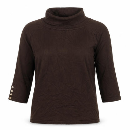 John Lewis Womens Brown Roll Neck  Viscose Pullover Jumper Size L