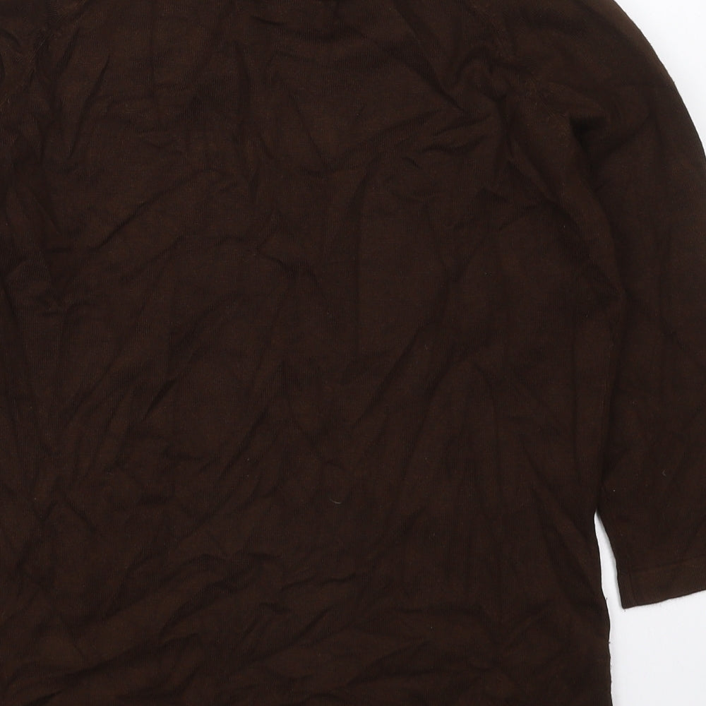 John Lewis Womens Brown Roll Neck  Viscose Pullover Jumper Size L