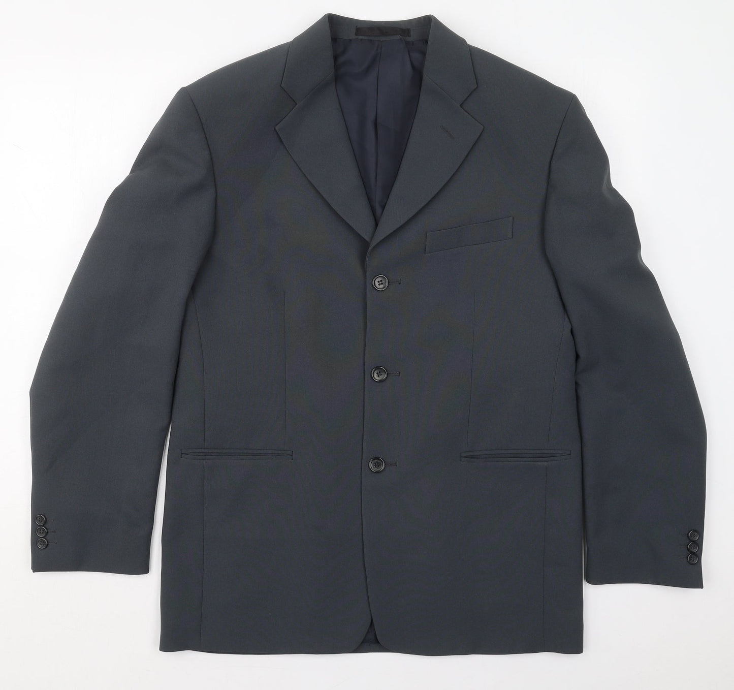 Savatini Mens Blue  Polyester Jacket Suit Jacket Size 38