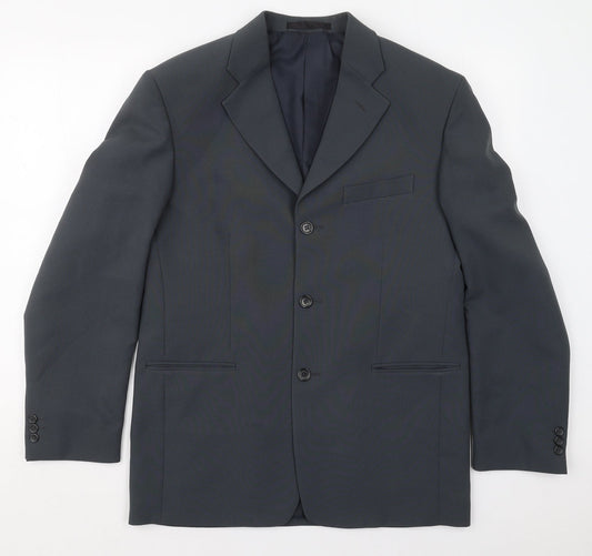 Savatini Mens Blue  Polyester Jacket Suit Jacket Size 38