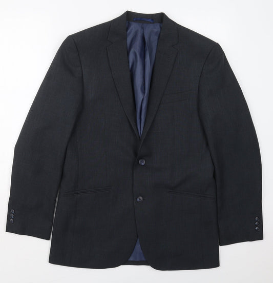 Taylor & Wright Mens Blue  Polyester Jacket Suit Jacket Size 38