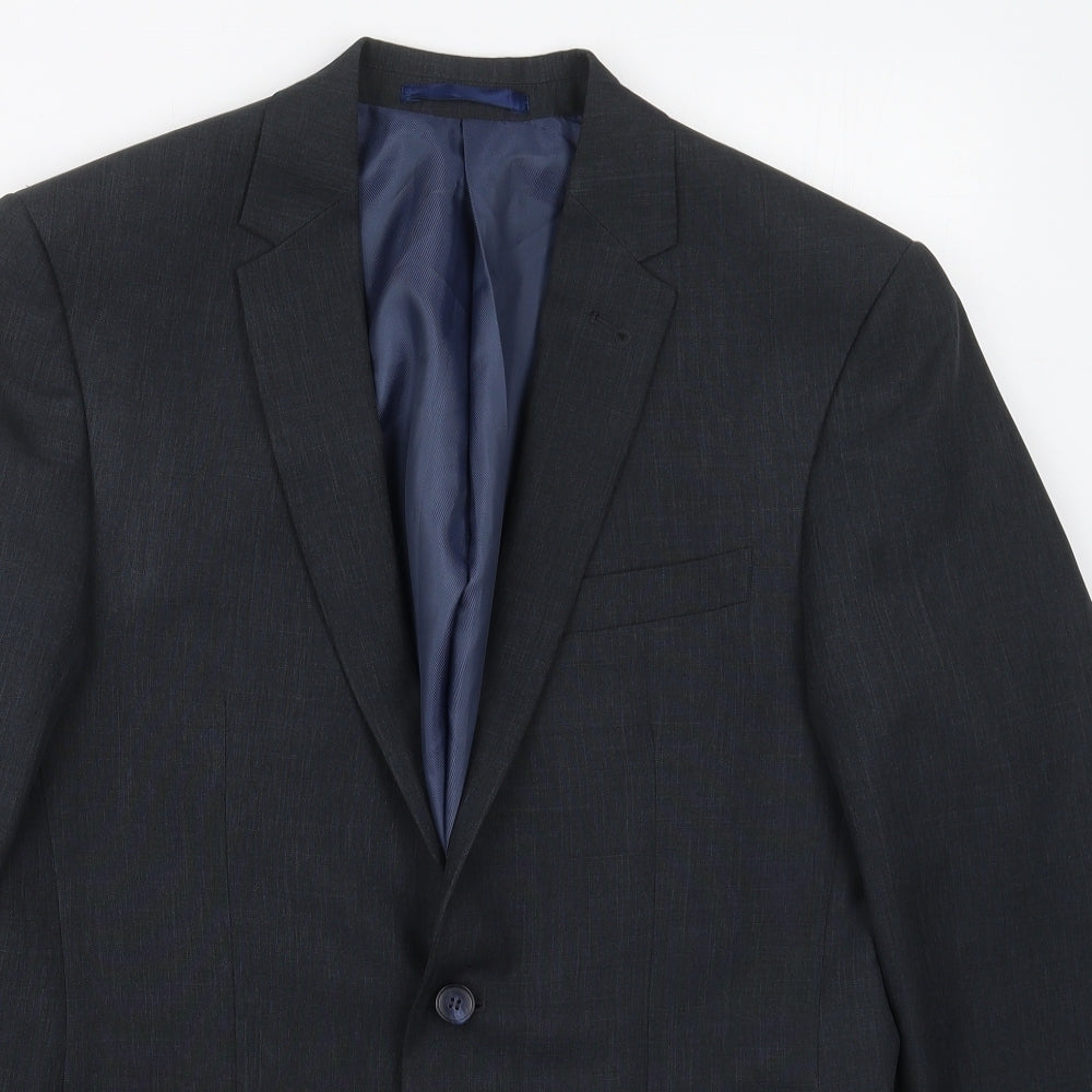 Taylor & Wright Mens Blue  Polyester Jacket Suit Jacket Size 38