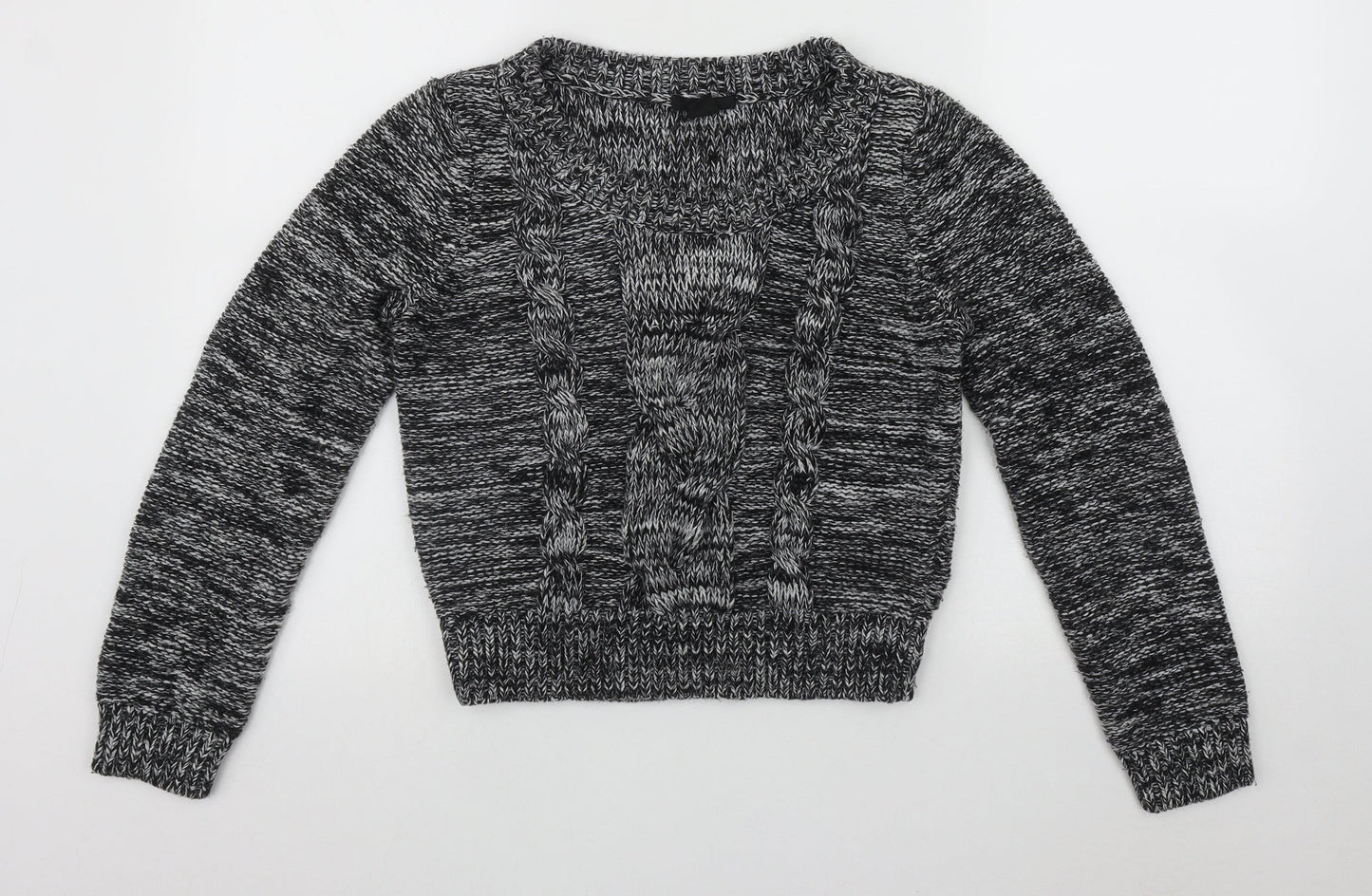 H&M Womens Multicoloured Round Neck  Acrylic Pullover Jumper Size XS   - Cable Knit