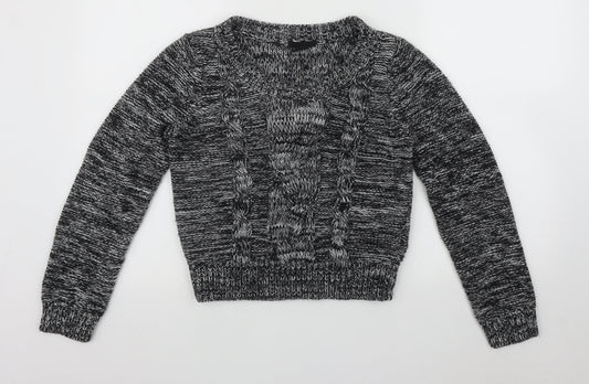 H&M Womens Multicoloured Round Neck  Acrylic Pullover Jumper Size XS   - Cable Knit