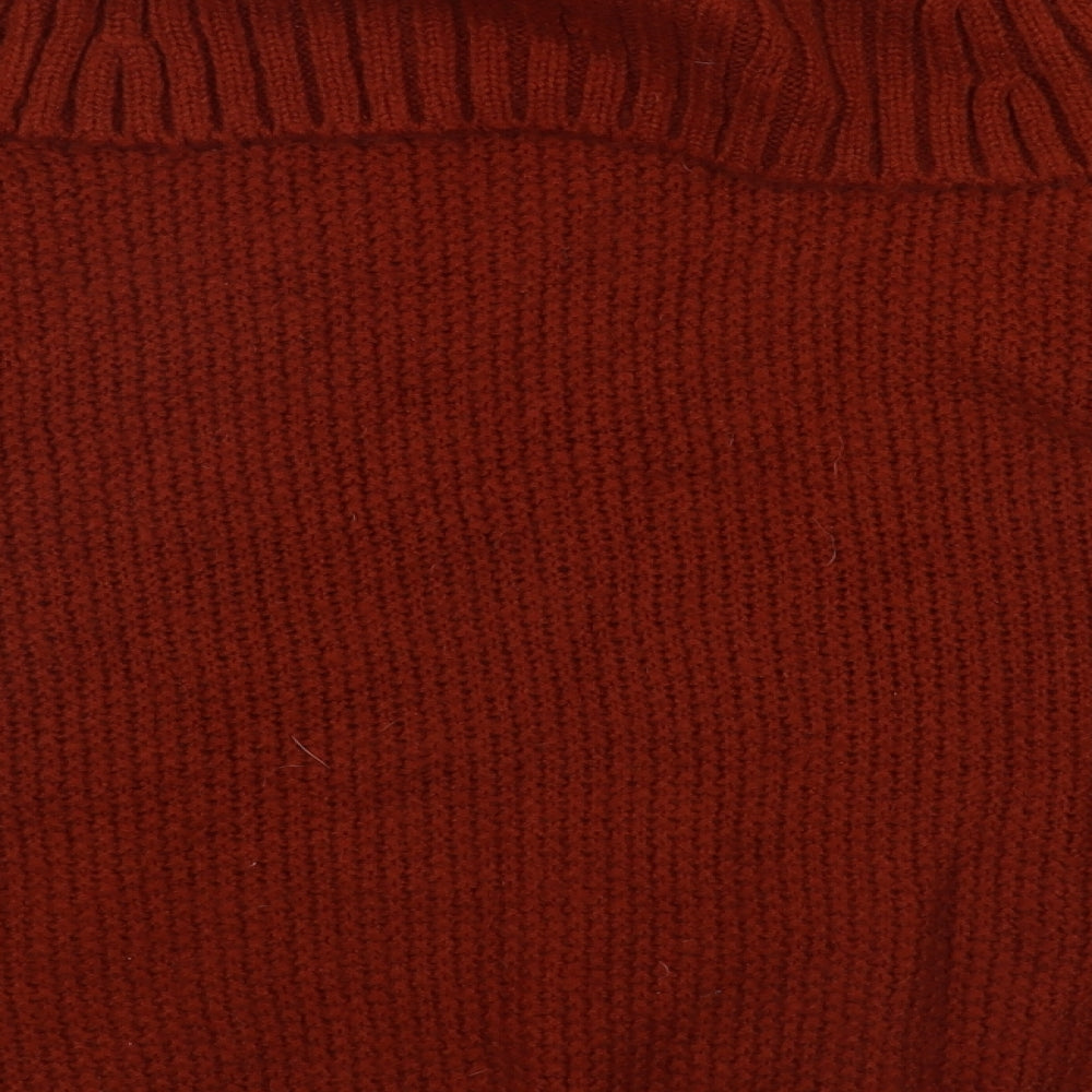 George Womens Brown Roll Neck  Acrylic Pullover Jumper Size 14   - Cable Knit