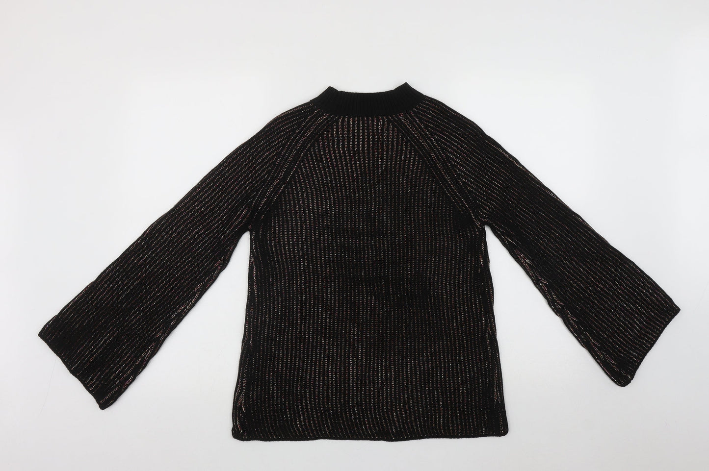 Papaya Womens Multicoloured High Neck  Acrylic Henley Jumper Size S   - Batwing Sleeve