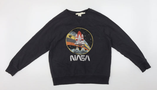 H&M Womens Multicoloured Roll Neck  Cotton Pullover Jumper Size S   - Space And Rockets