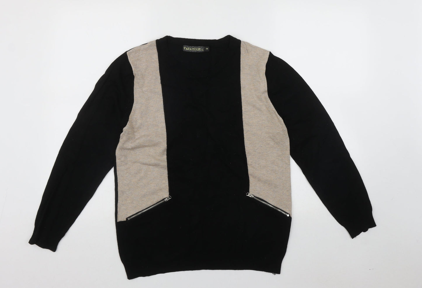 Paramour Womens Multicoloured Roll Neck  Polyester Henley Jumper Size M   - Zip Detail