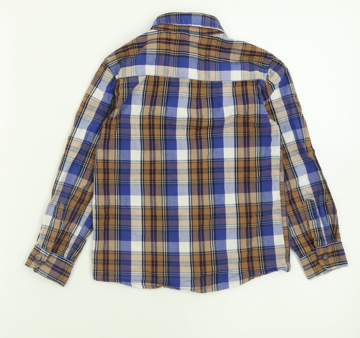 Dunnes Stores Boys Multicoloured Plaid Cotton Basic Button-Up Size 5 Years Collared Button