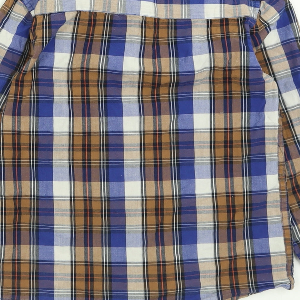 Dunnes Stores Boys Multicoloured Plaid Cotton Basic Button-Up Size 5 Years Collared Button