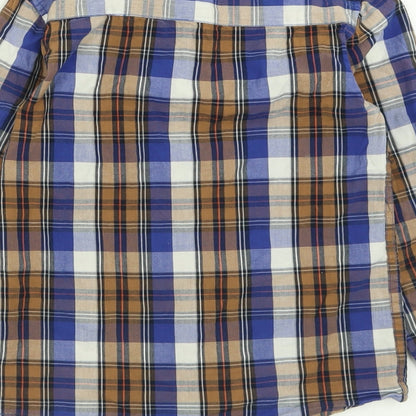Preloved Dunnes Stores Boys Multicoloured Plaid Cotton Basic Button-Up Size 5 Years Collared Button - Label