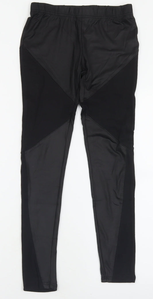 Club London Womens Black  Cotton Capri Leggings Size S L26 in