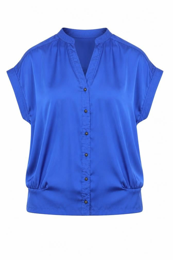 Be Beau Womens Black  Polyester Basic Button-Up Size 8 V-Neck