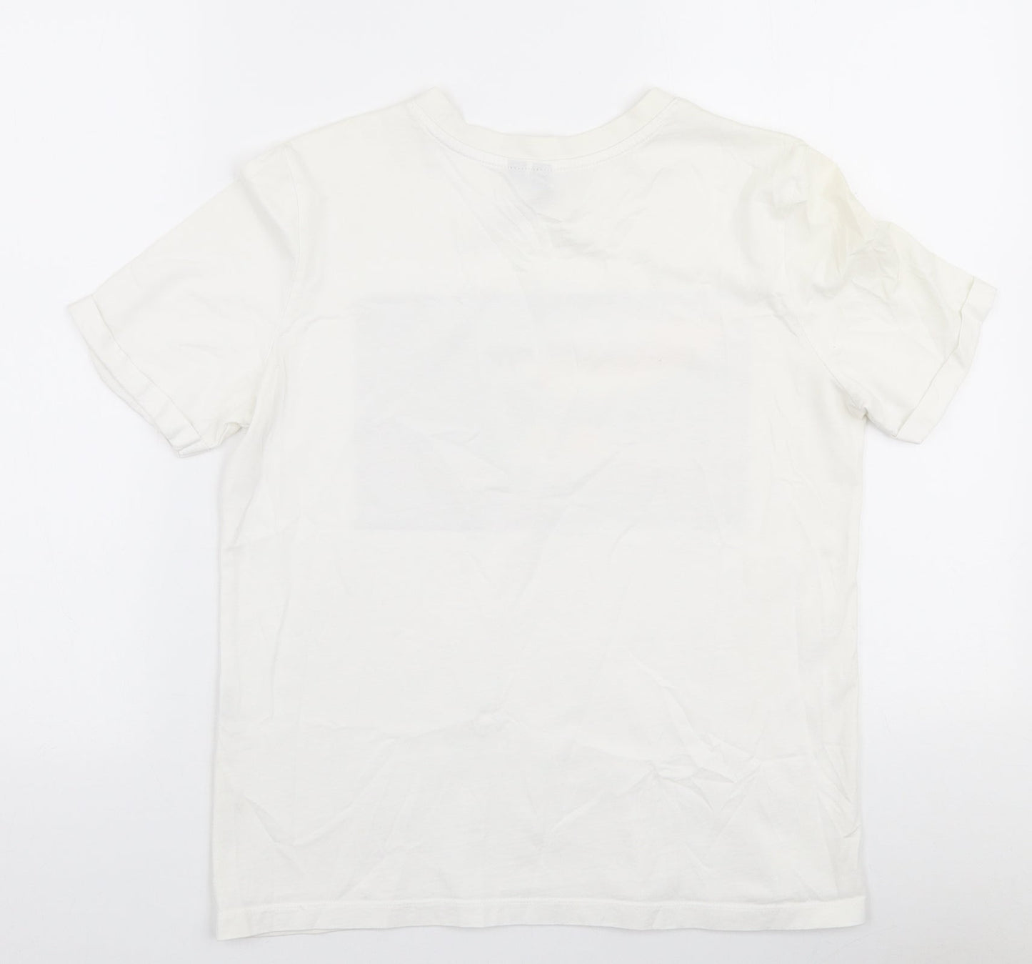 Pieces Womens White  Polyester Jersey T-Shirt Size XS Round Neck - Get lost
