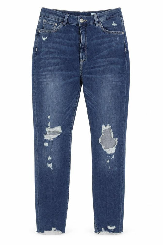 &Denim Womens Blue  Cotton Skinny Jeans Size 30 in L28 in Slim Zip