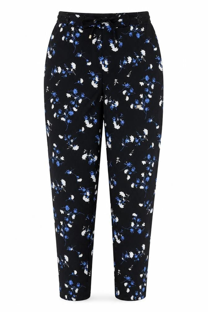 Dunnes Stores Womens Multicoloured Floral Polyester Trousers  Size S L27 in Regular Drawstring