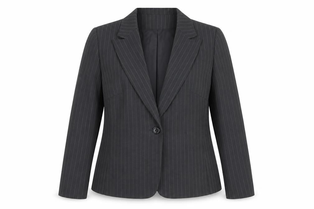 George Womens Grey Striped  Jacket Blazer Size 14  Button