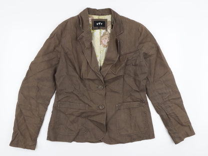 Preloved Marks and Spencer Womens Brown   Jacket  Size 12  Button - Front