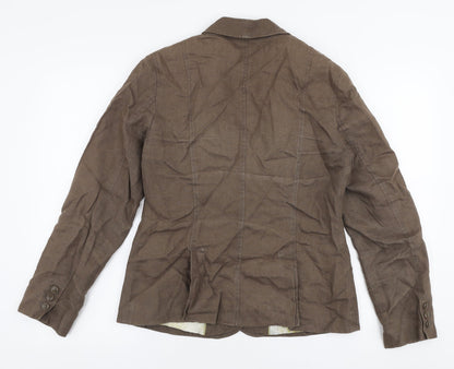 Preloved Marks and Spencer Womens Brown   Jacket  Size 12  Button - Back