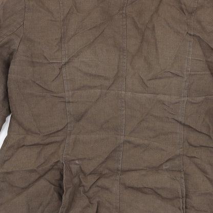 Preloved Marks and Spencer Womens Brown   Jacket  Size 12  Button - Label