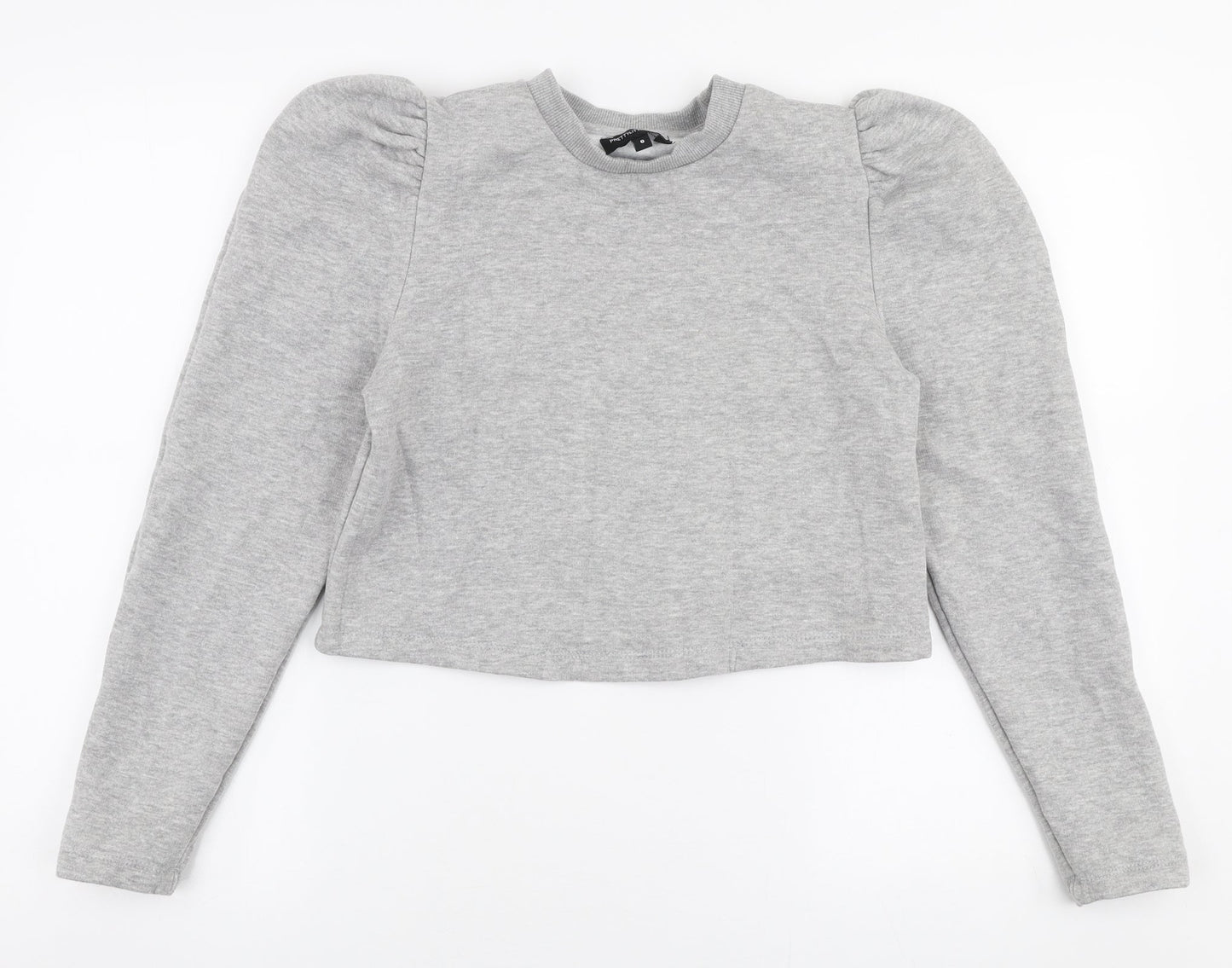 PRETTYLITTLETHING Womens Grey  Polyester Pullover Sweatshirt Size 8  Pullover