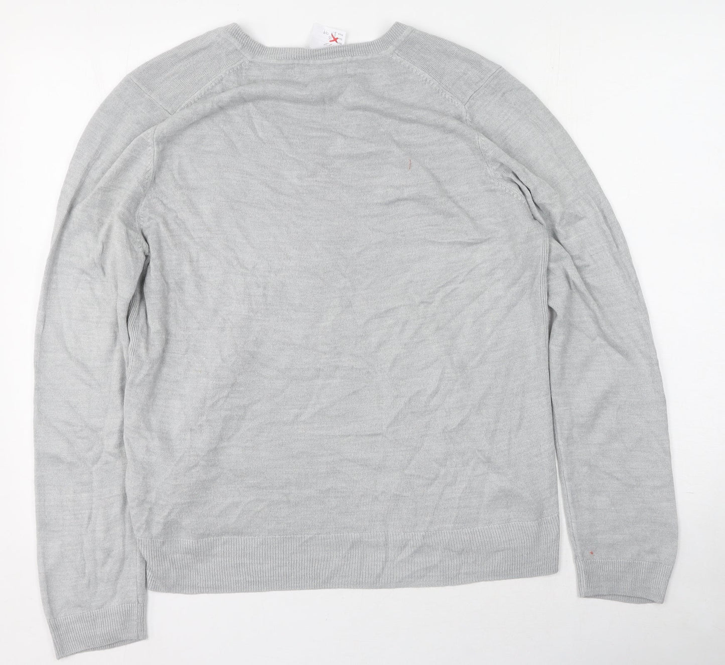 Marks and Spencer Womens Grey Scoop Neck  Acrylic Pullover Jumper Size 16