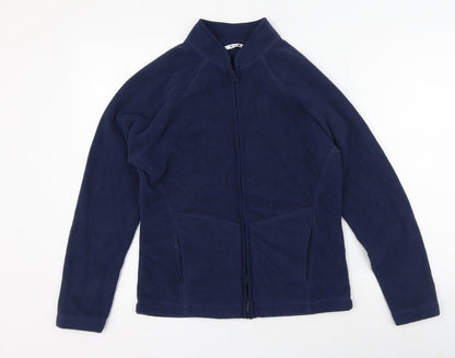 Tu Womens Blue High Neck  Polyester Full Zip Jumper Size 36