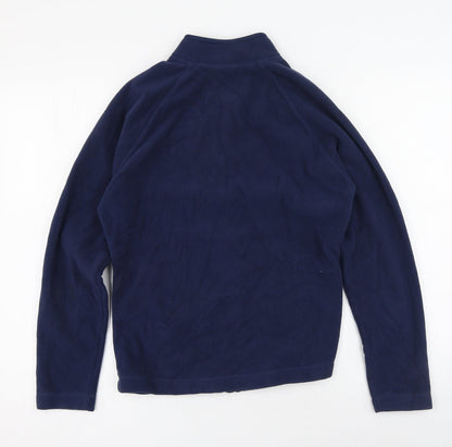 Tu Womens Blue High Neck  Polyester Full Zip Jumper Size 36