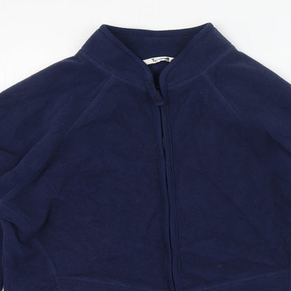 Tu Womens Blue High Neck  Polyester Full Zip Jumper Size 36